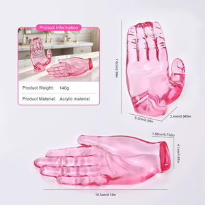 Support de rangement portable en acrylique transparent en forme de barre, à 5 compartiments, multicolore, pour pinceaux et stylos de <span class=keywords><strong>nail</strong></span> <span class=keywords><strong>art</strong></span> en forme de main - Product Image 5