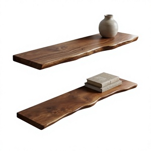 Luxury Wooden Wall Mounted Floating <b>Shelf</b> Double Tier Modern Sustainable Storage <b>Rack</b> for Living Room Home Use - Product Image 1