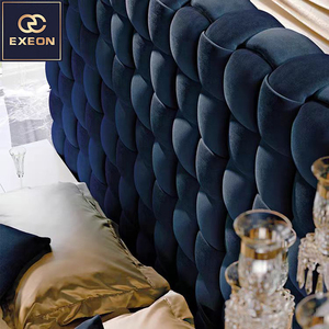 <span class=keywords><strong>Lit</strong></span> Double Moderne et Luxueux Exeon Premium, Cadre Rembourré <span class=keywords><strong>en</strong></span> Velours Italien Fantaisie, Ensemble <span class=keywords><strong>de</strong></span> Chambre à Coucher <span class=keywords><strong>Lit</strong></span> King Size - Product Image 2