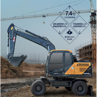 Excavatrice sur pneus 2026 R150WVS avec garantie d'un an, puissance de 108 kW, capacité de godet de 0,58 m³, composants essentiels haute efficacité