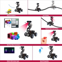 Adeept PiCar Pro V2 Robotik Kit (Raspberry Pi Dahil Değildir) Akıllı Araba 4-DOF Robotik Kol Pi 5/4/3 1080P HD Kamera OpenCV OLED