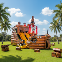 Équipement de parc d'attractions en PVC pour château gonflable pirate avec obstacles, usage commercial