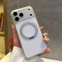 Coque de téléphone portable à chargement sans fil avec béquille rotative à 360° et design dégradé pour iPhone 18 Pro Max 17 Air 16 Plus 15 14