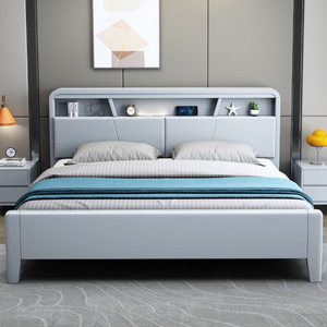 Letto Matrimoniale Moderno di Lusso in Rovere con Struttura Solida Intagliata a Mano e Contenitore, Ideale per Camere da Letto e Ambienti Domestici - Product Image 2