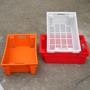Plastic Turnover <b>Crates</b> 600x400x200mm <b>Stackable</b> HDPE Solid Box For Vegetable Fruit Meat Storage - Product Image 2