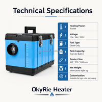 Chauffage de stationnement diesel portable CE certifié OkyRie ATB502H 5KW avec boîte à outils, loquets robustes, pour camping extérieur et chauffage de véhicules