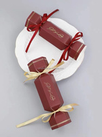 Boîte de papier de Noël en carton coloré en gros Boîte de bonbons de mariage avec ruban