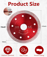 Disque de coupe diamanté super fin de 115 mm (4,5 po) pour carrelage céramique, lame de scie tranchante sans éclats pour meuleuse d'angle
