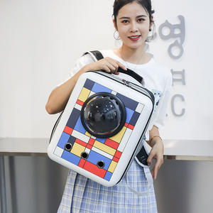 Oxford Huisdierenrugzak Met Grote Capaciteit Mode Ruimtecapsule Kat-En Hondentas Met Stevig Patroon Draagbare Uitgaande Kattenkooi - Product Image 2