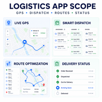 Solutions d'application de gestion logistique personnalisées pour iOS/Android, suivi GPS, gestion des expéditions, prise en charge multiplateforme, Internet