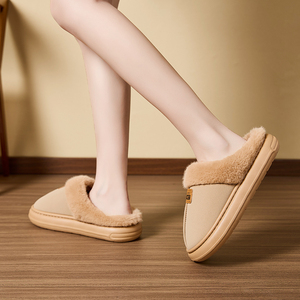 Mùa Đông Mờ Nhà Dép Dép Sang Trọng Giả Lông Fluffy Căn hộ Dép Đi Trong Nhà Ấm Trượt Giày Cho Phụ Nữ - Product Image 6