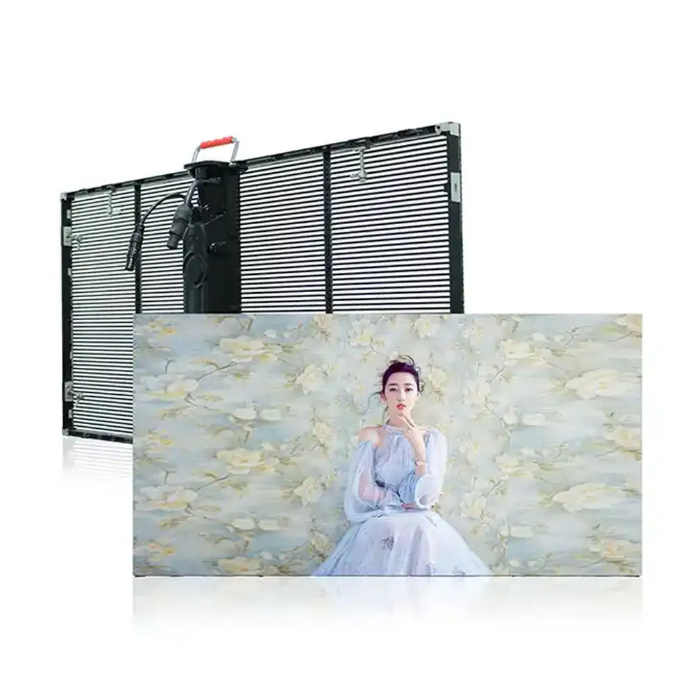Écran à mailles Led flexible P3.91 écran vidéo à couches minces en verre transparent pour fenêtre mur vidéo pour magasins de détail