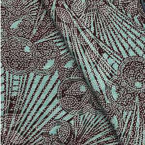 Tissu africain WaxPrint orné de strass Teal Brown Ankara Batik Design 100% coton pour l'artisanat de piste de mode <span class=keywords><strong>Pagne</strong></span> Premium - Product Image 4