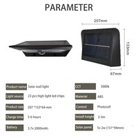 Lámpara de Pared LED Solar 2 en 1 con Batería de Litio para Jardín, con Sensor de Luz IP65 a Prueba de Agua y 2 Años de Garantía