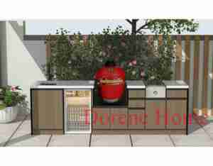 2026 Dorene elegante per tutte le stagioni all'aperto armadio <span class=keywords><strong>da</strong></span> <span class=keywords><strong>cucina</strong></span> Grill Station con pensili impermeabili e lavello in acciaio inox - Product Image 5