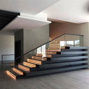 Ace <span class=keywords><strong>Escalier</strong></span> flottant préfabriqué en acier au carbone moderne Mono Beam <span class=keywords><strong>Escalier</strong></span> en bois de hêtre et de chêne <span class=keywords><strong>Escalier</strong></span> d'intérieur Design pour maisons - Product Image 3