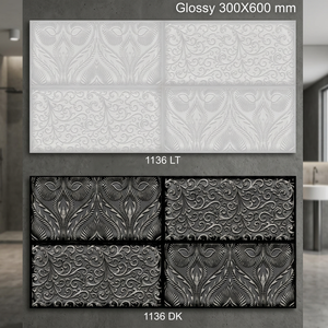 Carreaux de céramique émaillés entièrement polis de finition de marbre: 300*600mm pour la cuisine/salle de bains intérieures. Aussi disponible en tailles 30*60cm 12*24 - Product Image 5