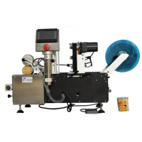 Machine d'étiquetage semi-automatique pour bouteilles rondes avec imprimante de codage de date pour bouteilles en verre, en plastique, pour vin, boissons, cosmétiques, pots et canettes