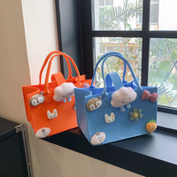 Sac fourre-tout en polyester horizontal pour maman, motif dessin animé, pochette en feutre, cadeau souvenir pour fête de 100 jours, style navetteur, idéal pour les sorties