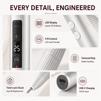 Stylo perceuse à ongles électrique sans fil HOWYEA 25000 tr/min, rechargeable, portable, lime à ongles pour manucure et pédicure, affichage LED, kit d'outils de salon