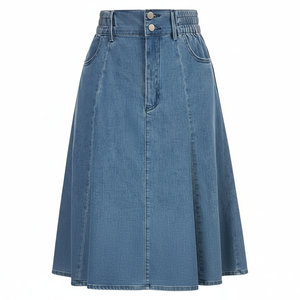 Jupes longues en denim d'hiver Champ King pour femmes, détail boutonné, tendance décontractée, écologique, séchage rapide, styles de festival 2025 - Product Image 1