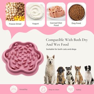 Comedero Lento de Silicona para Perros y Gatos, Tapete para Lamer para Gatos, Grado Alimenticio, Sin BPA, Comedero con Forma de Flor, Laberinto, Anti-Asfixia - Product Image 3