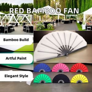 Double Sided Red Bone Bamboo Hand Fan for Kung Fu Tai Chi Martial Arts High End Dance Painted Technique Home Decoration Music - Product Image 2