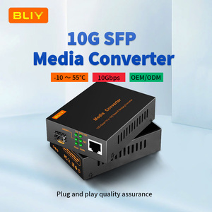 BLIY 10G SFP มีเดียคอนเวอร์เตอร์ RJ45 อะแดปเตอร์อีเธอร์เน็ตไฟเบอร์ออปติก 10Gbps ปลั๊กแอนด์เพลย์ - Product Image 1