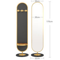 Nouveau style miroir de dressing rotatif intégré avec porte-vêtements et étagère de rangement pour chambre et dortoir
