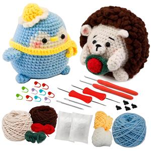 Tinh Khiết Handmade Len Nhiều Màu Sắc Khủng Long <span class=keywords><strong>DIY</strong></span> Trang Trí Set Crochet Chất Liệu Kit Với Nhựa Cho Búp Bê Đan - Product Image 5