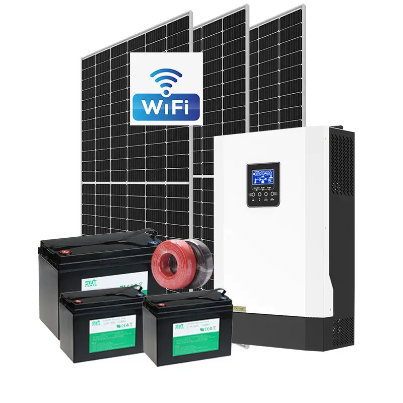 Panneau solaire hybride complet 3000W, batterie solaire, 3kw, prix d'usine, Kit de systèmes PV