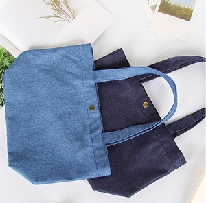 Eco Reciclado Moda Denim Bolsas DE LA COMPRA Tela Comestibles Jean Tote <span class=keywords><strong>Shopper</strong></span> Bolsas Denim Tote <span class=keywords><strong>Bag</strong></span> - Product Image 2