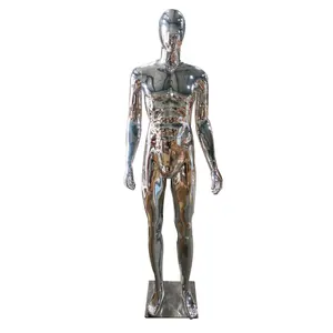 Modo poco costoso di plastica regolabile corpo pieno di sesso maschile argento cromato mannequin