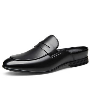 Nouvelles mules décontractées en cuir véritable pour hommes, style britannique, bout fermé, collection été 2026 - Product Image 5