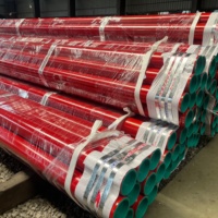 Tuyau creux ERW ASTM A795, Schedule 40, Schedule 10, rainuré, surface peinte en rouge, pour la lutte contre l'incendie