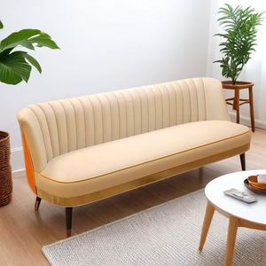 Sofá de Cuero Sintético Rosa con Detalles Dorados, Muebles de Salón Contemporáneos, Duraderos para Uso Comercial - Product Image 2