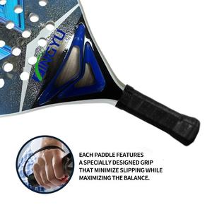 Raquette de padel de <span class=keywords><strong>tennis</strong></span> Qingyu, dernière technologie, système anti-vibration professionnel, haute qualité, carbone 18K personnalisé, EVA souple, diamant - Product Image 6