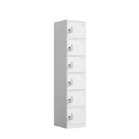 Casier métallique à 6 niveaux, armoire en acier verrouillable à 6 portes, casier vertical multi-compartiments pour personnel, salle de sport, école, dortoir