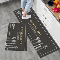 Pas cher personnaliser Yiwu antidérapant 3d imprimé cuisine résistant à la chaleur tapis de sol et tapis ensemble 2