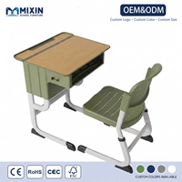 Ensemble bureau et chaise scolaire moderne en bois, durable et écologique, avec plateau ouvert, pour l'apprentissage des élèves - Vente en gros usine