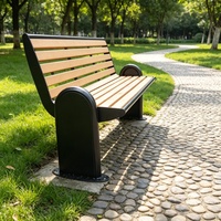 Banc de jardin moderne en HDPE durable, résistant à l'eau, 3 places, pour hôtels, patios, parcs et jardins
