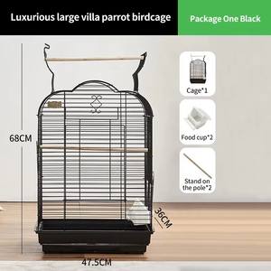 Extra Groot Gemakkelijk Schoon Vogelkooi Voor Papegaaien Spreeuwen Zwart Phoenix Effen Patroon Nieuwe Speciale Broedkooi Met Doosverpakking - Product Image 6