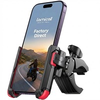 Support de téléphone pour moto Lamicall BP12 avec amortissement des chocs, fixation rapide 1s, support de vélo, pince de fixation, accessoires de course