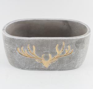 Usine personnalisée Wapiti Design Bonsaï Planteur Jardin Ciment Pot de fleurs Unique Bougie parfumée Pot à vendre - Product Image 1