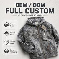 Maßgefertigter Tie-Dye Schwergewichts-Zip-Hoodie mit Strass-Buchstaben & Farbspritzer, Boxy Relaxed Street Herren-Hoodie OEM ODM Hersteller