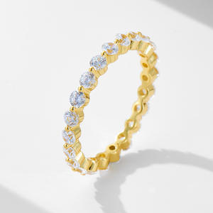 Bague multi-rangs <span class=keywords><strong>en</strong></span> argent sterling 925, entièrement micro-sertie de zircone 5A, bande composite minimaliste pour femme - Prix de gros SPJ - Product Image 4