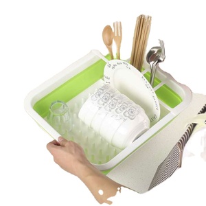 キッチン折りたたみ収納折りたたみ式食器棚とカトラリーホルダーポータブル食器乾燥ラック排水機と食器用乾燥機 - Product Image 1