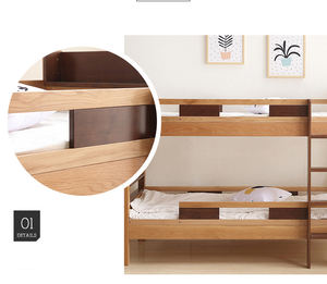 Diseño moderno Seguridad Bebé Haya Pino Madera Cama de noche <span class=keywords><strong>Cuna</strong></span> Gemelos Litera - Product Image 6