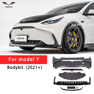 Nouveau kit <span class=keywords><strong>carrosserie</strong></span> YOFER Juniper en fibre de carbone pour Tesla Model Y, capot et pare-chocs avant, dernière version améliorée - Product Image 2