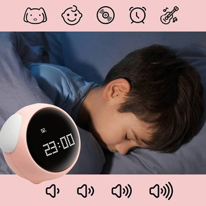 HBK Прямая продажа с фабрики смайлики будильник умные настольные часы Собака Щенок перезаряжаемые цифровой милый мультфильм Будильник для детей - Product Image 6